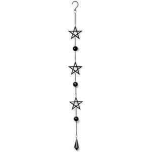Alchemy Gothic Wiccan Hanging Decor Wind Chime Black Stars NWT